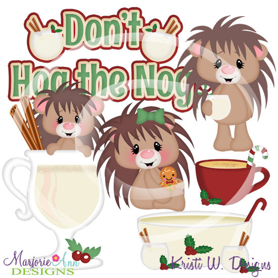 Don't Hog The Nog SVG Cutting Files + Clipart - Click Image to Close